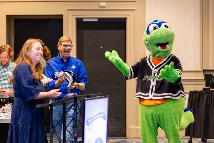 VBM Publisher Katie Kittell, with Tom Messner and Champ.